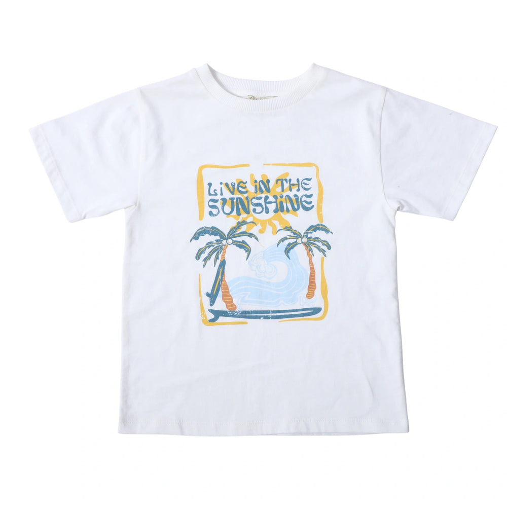 
                  
                    Pocomico + Live in the Sunshine Tee+ graphic + print +
boys + outdoor outfit + 
soft + cotton tee +bright cheerful + kids + summer  + outfit
+ playdate + apparel
comfy + stylish + adventure + wear
+ park day + sunny day set
                  
                