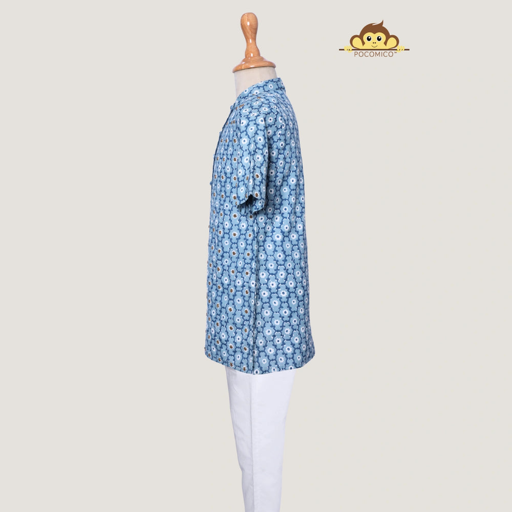 
                  
                    Mani+Beaded+KurtaSet+boys+pants+blue+festivewear+weddingwear+soft+cotton+beautiful+comfortable+perfect+white+POCOMICO

                  
                