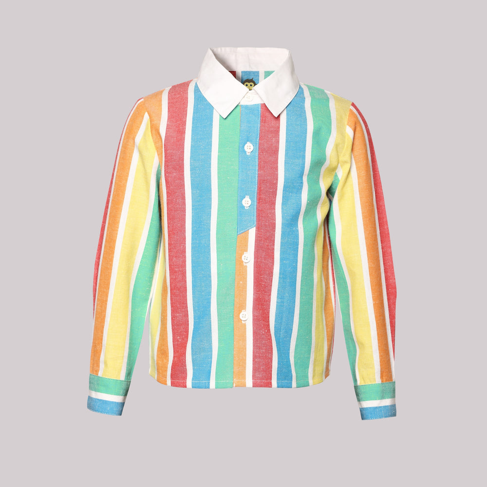 
                      
                        PocoMico Rainbow Yarn-Dyed Striped Shirt
                      
                    