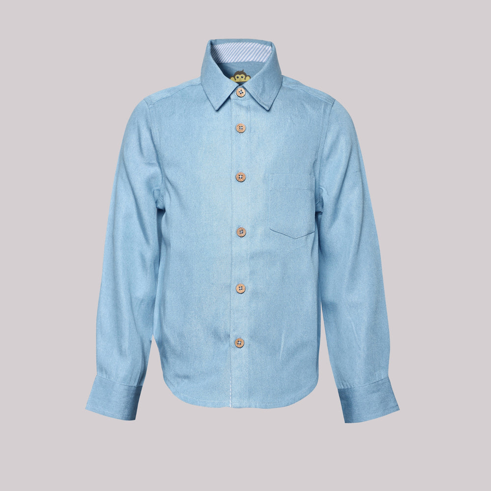 
                      
                        PocoMico 100% Cotton The Classic Denim Shirt
                      
                    