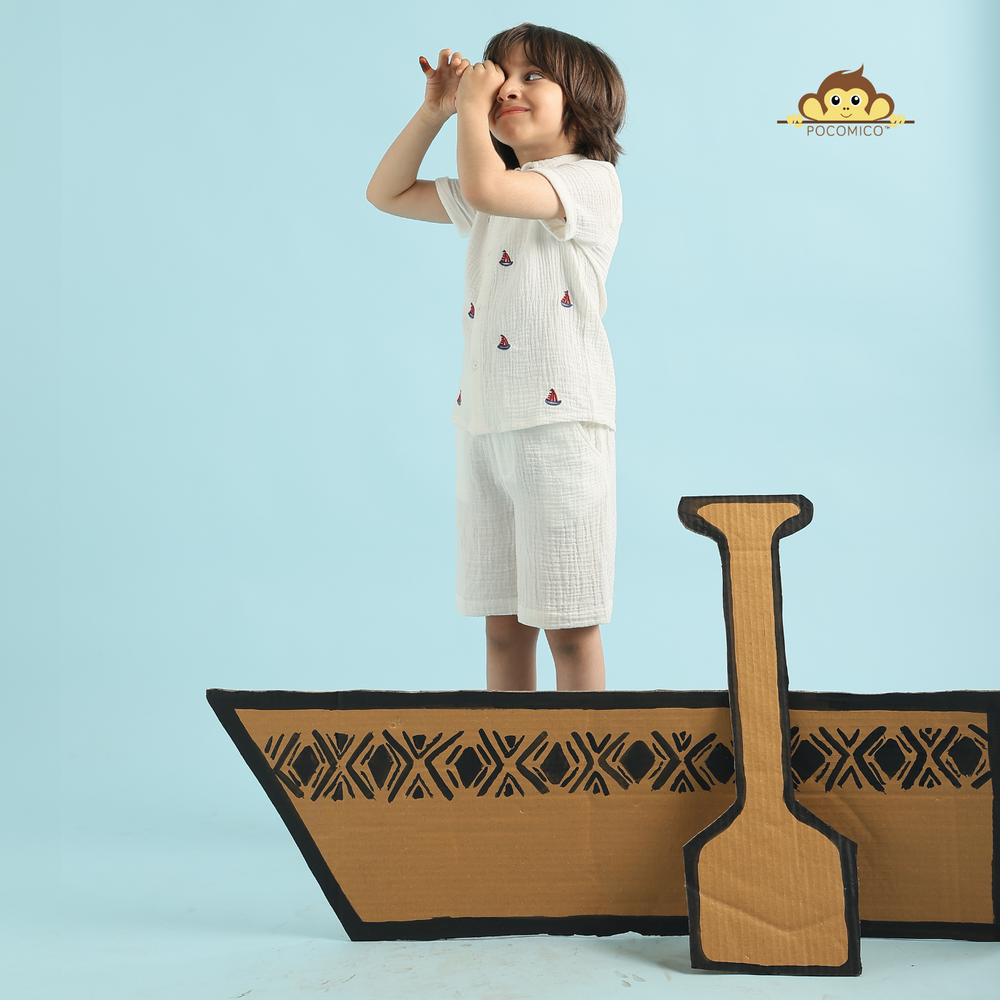 
                  
                    POCOMICO + Ocean Explorer + Co-ord + Set + nautical + embroidery + kids +
Shirt + white + short + casual + formal + fun + play + date + birthday  smart + casual + summer + comfy + soft


                  
                