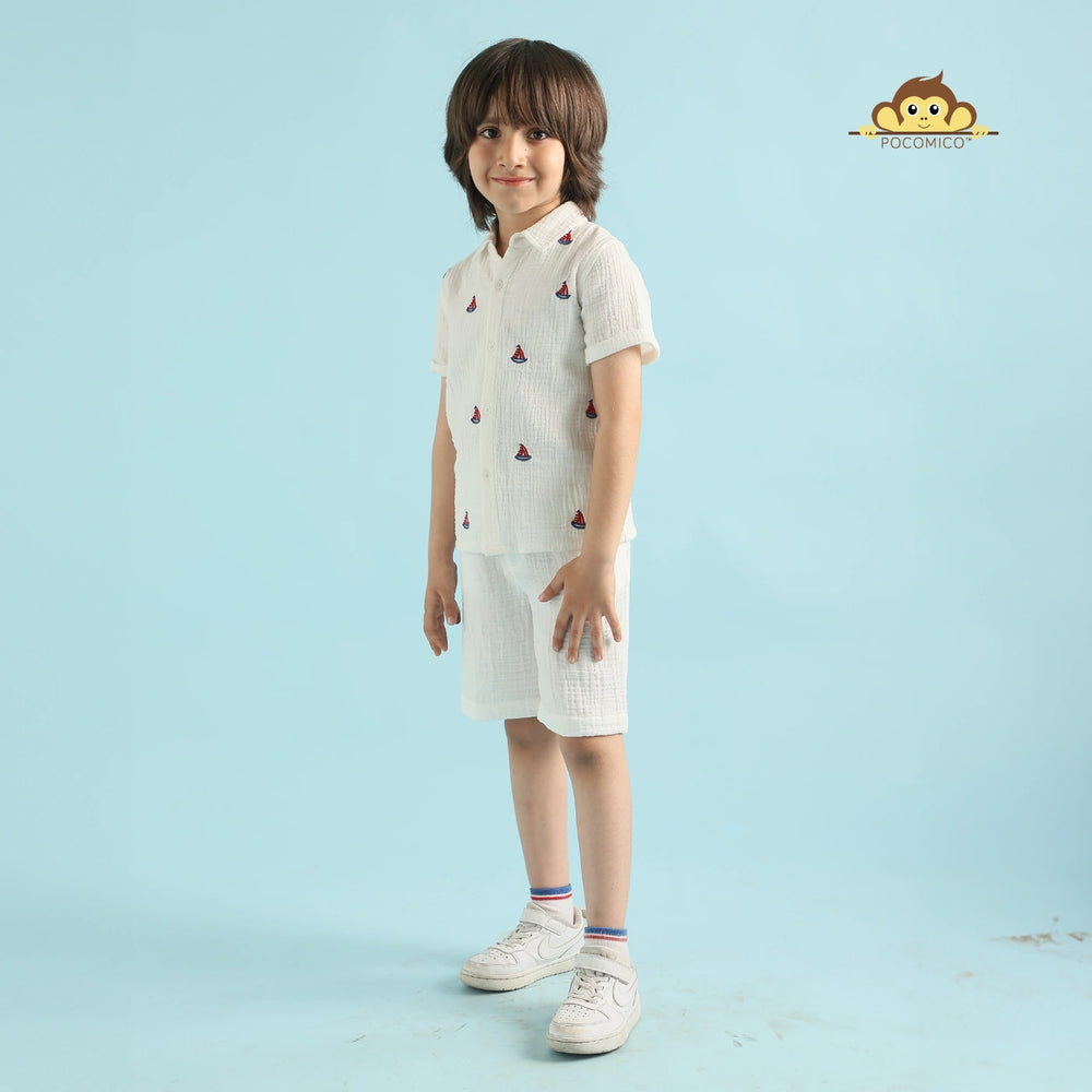 
                  
                    POCOMICO + Ocean Explorer + Co-ord + Set + nautical + embroidery + kids +
Shirt + white + short + casual + formal + fun + play + date + birthday  smart + casual + summer + comfy + soft


                  
                