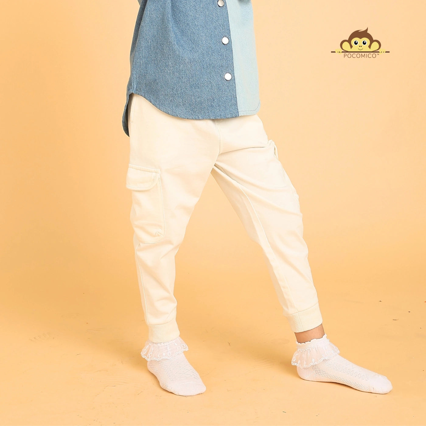 POCOMIC Crystal White Innovative Cargo Joggers GOTS COTTON 