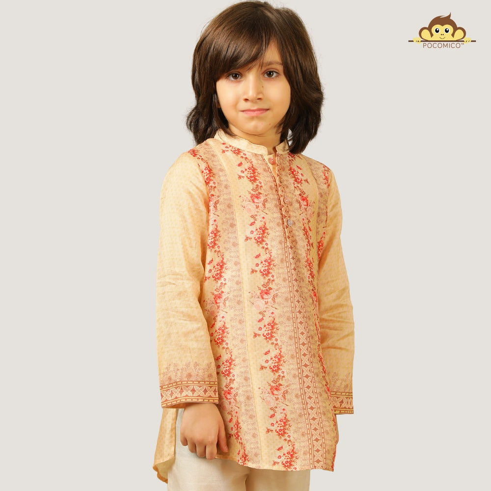 
                  
                    The kurta is lightweight and breezy, designed with a straight cut for a classic fit that keeps your little one comfortable all day.
                  
                