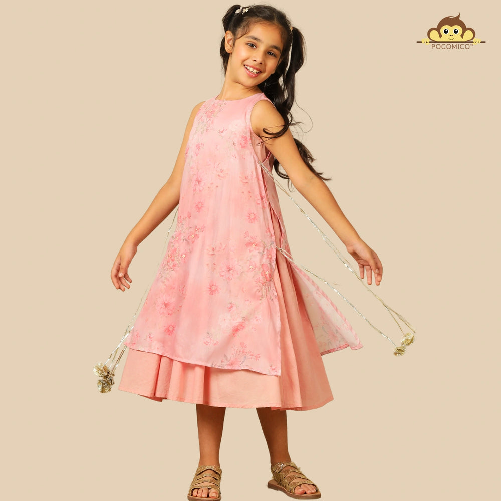 
                  
                     Delicate+rose+pink+layered+dress+girls+floral print+tassel+tie-ups+flowyA+silhouette+festive+whimsical+occasions+pocomico
                  
                