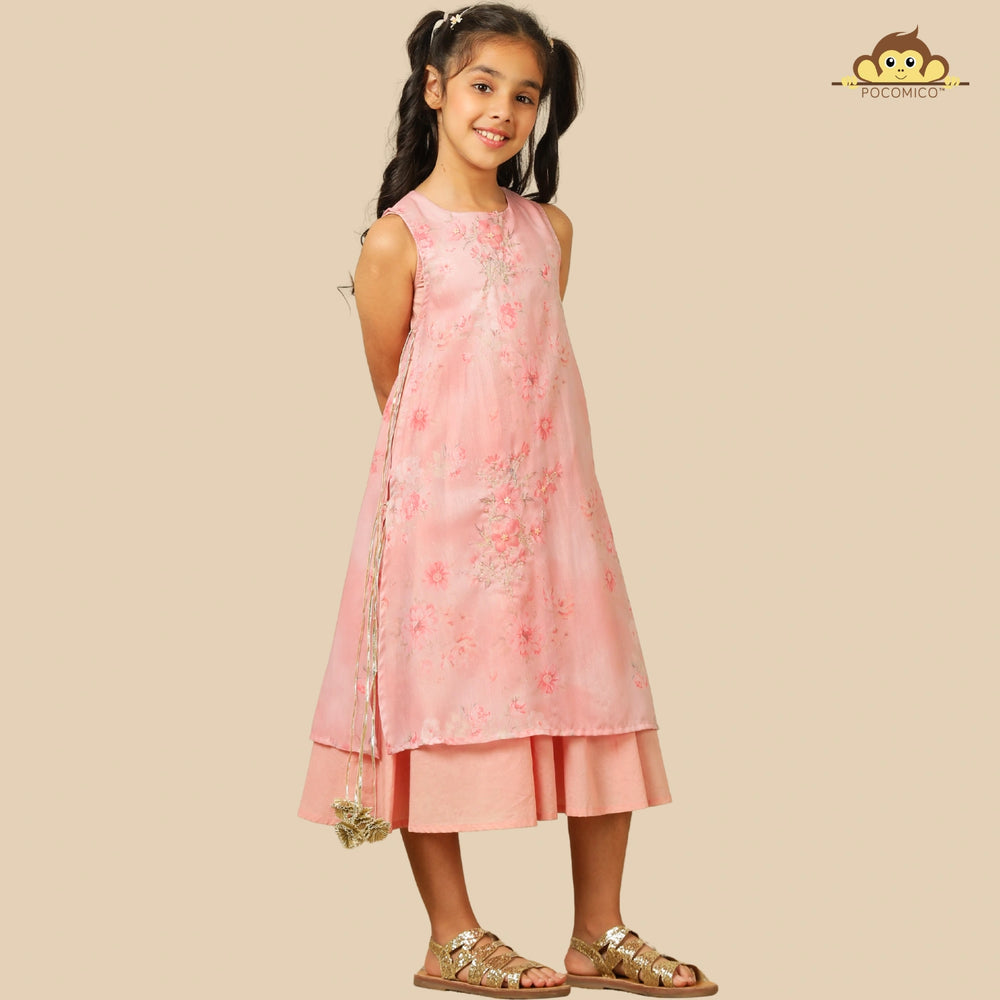 
                  
                     Delicate+rose+pink+layered+dress+girls+floral print+tassel+tie-ups+flowyA+silhouette+festive+whimsical+occasions+pocomico
                  
                
