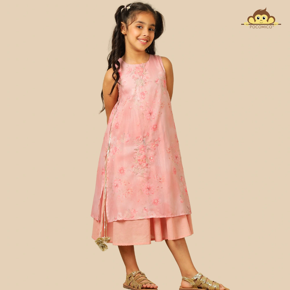 
                  
                     Delicate+rose+pink+layered+dress+girls+floral print+tassel+tie-ups+flowyA+silhouette+festive+whimsical+occasions+pocomico
                  
                