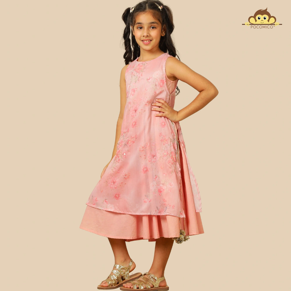 
                  
                     Delicate+rose+pink+layered+dress+girls+floral print+tassel+tie-ups+flowyA+silhouette+festive+whimsical+occasions+pocomico
                  
                
