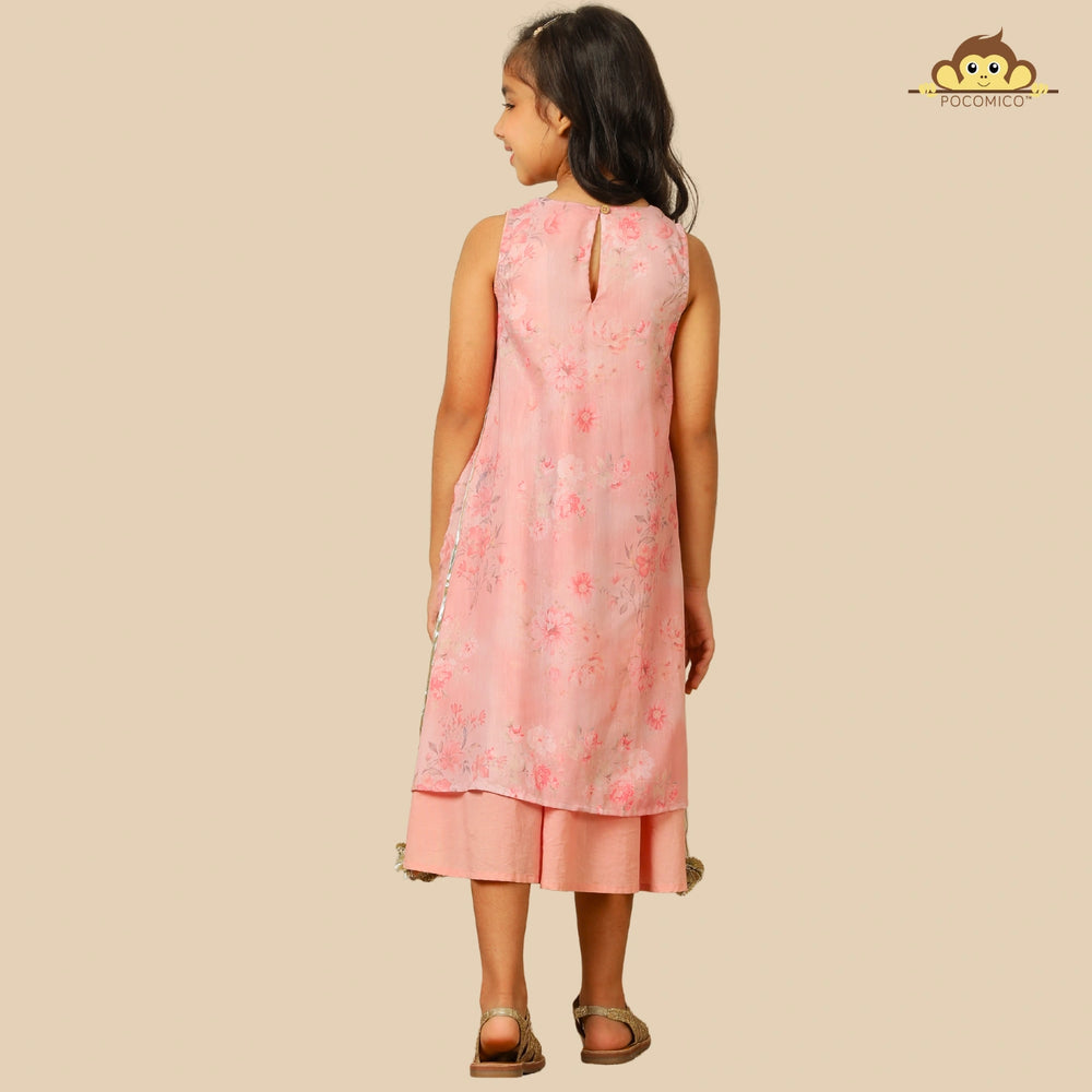 
                  
                     Delicate+rose+pink+layered+dress+girls+floral print+tassel+tie-ups+flowyA+silhouette+festive+whimsical+occasions+pocomico
                  
                