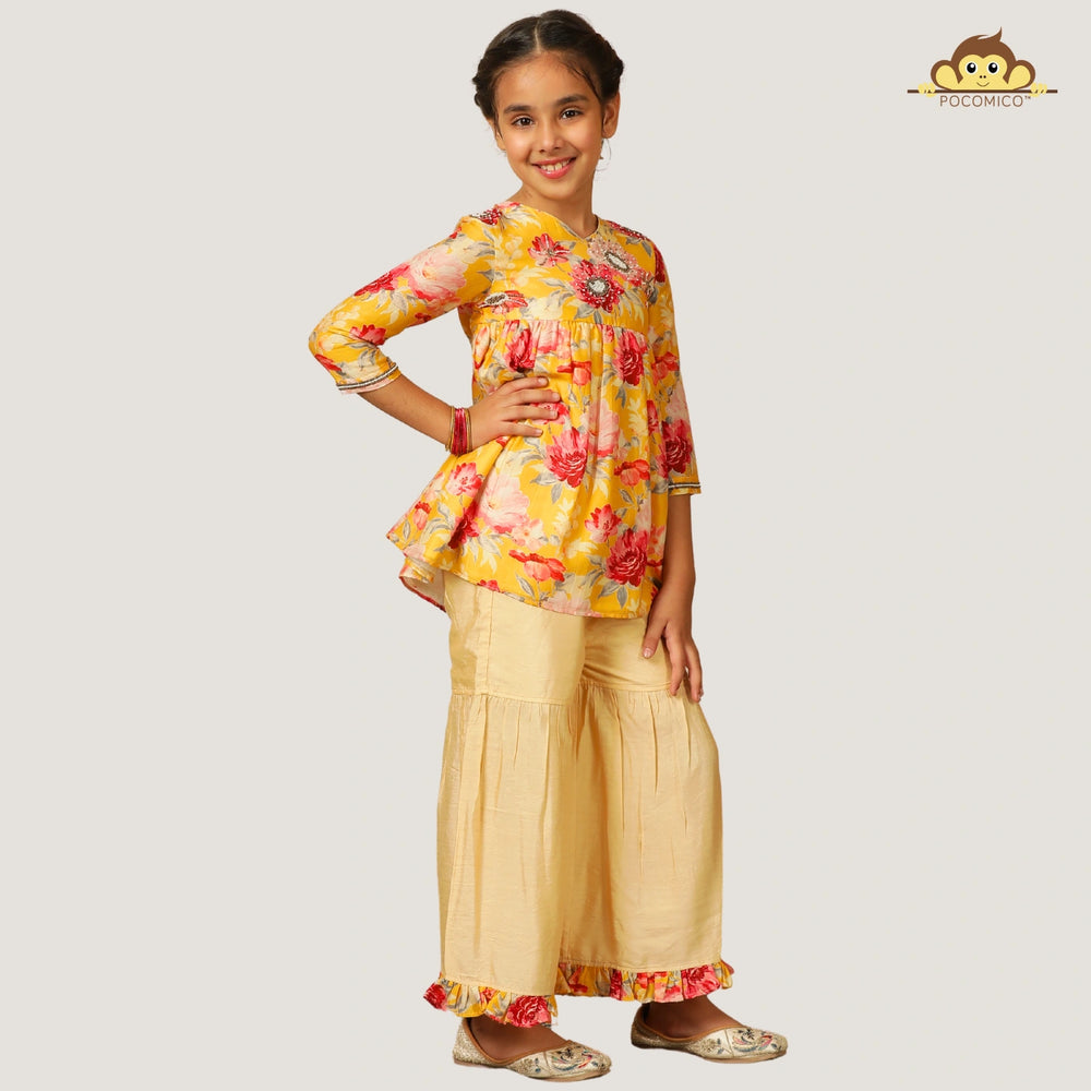 
                  
                    shafron+Sharara+Set+Cotton.100%+BCI+certified+Cotton++Embroidered+Set+paired+festivewear+weddingwear+soft+floral+pajama+cotton+beautiful+comfortable+perfect+pink+POCOMICO

                  
                