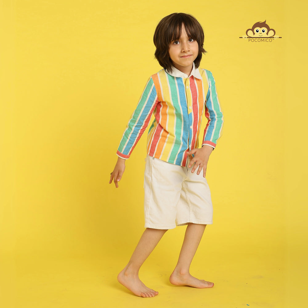 
                  
                    Rainbow striped shirt + for boys
PocoMico shirt + yarn-dyed stripes
Colorful kidswear + soft cotton-linen
Vibrant boys shirt + full sleeves
Creative design + rainbow pattern
Everyday comfort + standout style
Adventure-ready + breathable fabric
Multicolored shirt + premium finish
Trendy boyswear + unique texture
PocoMico clothing + artistic stripes
                  
                