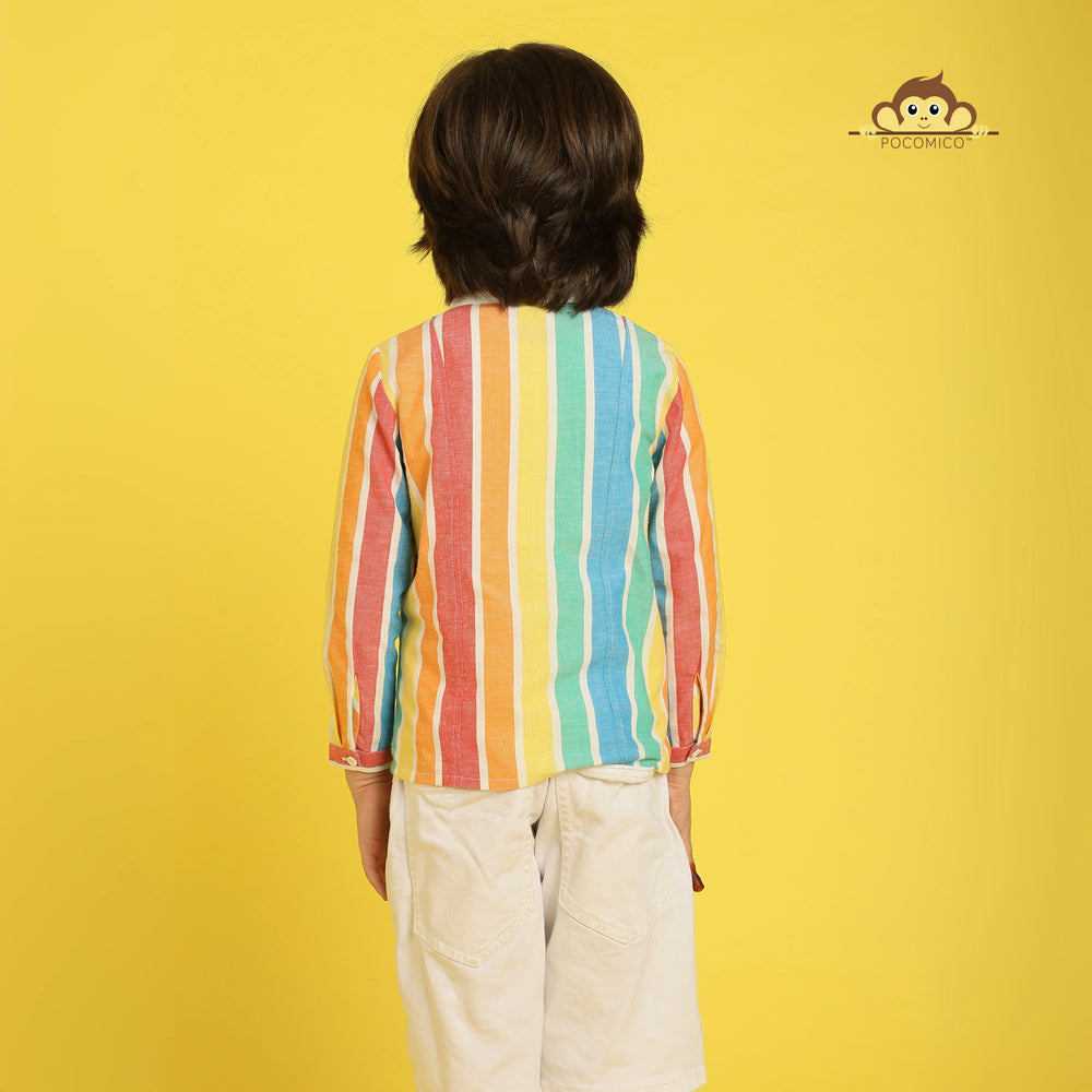 
                  
                    Rainbow striped shirt + for boys
PocoMico shirt + yarn-dyed stripes
Colorful kidswear + soft cotton-linen
Vibrant boys shirt + full sleeves
Creative design + rainbow pattern
Everyday comfort + standout style
Adventure-ready + breathable fabric
Multicolored shirt + premium finish
Trendy boyswear + unique texture
PocoMico clothing + artistic stripes
                  
                
