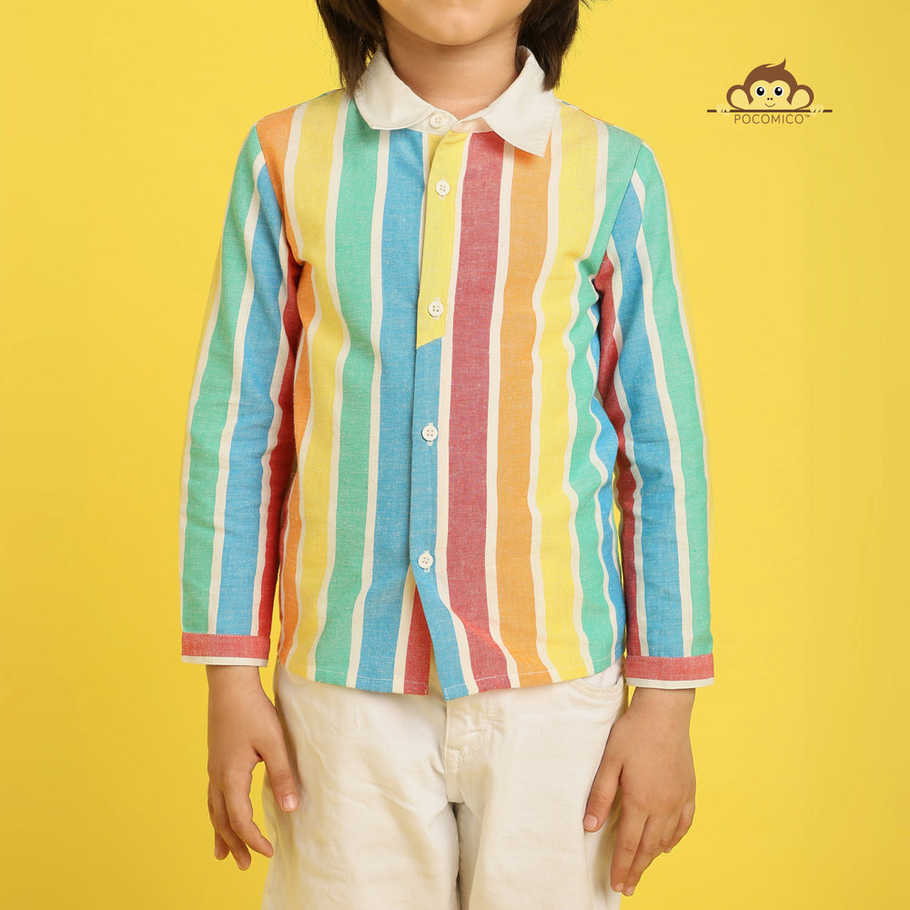 
                  
                    Rainbow striped shirt + for boys
PocoMico shirt + yarn-dyed stripes
Colorful kidswear + soft cotton-linen
Vibrant boys shirt + full sleeves
Creative design + rainbow pattern
Everyday comfort + standout style
Adventure-ready + breathable fabric
Multicolored shirt + premium finish
Trendy boyswear + unique texture
PocoMico clothing + artistic stripes
                  
                