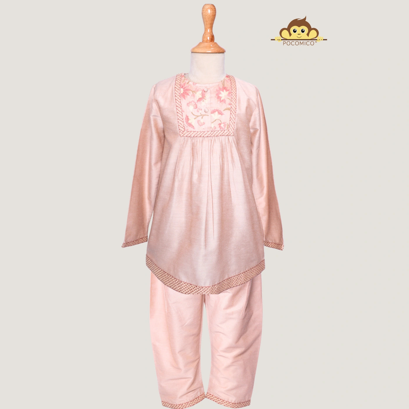 nudes+dusky+rose+pale+kurti+pajama+embroidery+girls+pocomicoSet+Cotton.100%+BCI+certified+Cotton+yello+Embroidered+Set+paired+festivewear+printed+weddingwear+soft+floral+pajama+cotton+beautiful+comfortable+perfect+pink+POCOMICO
