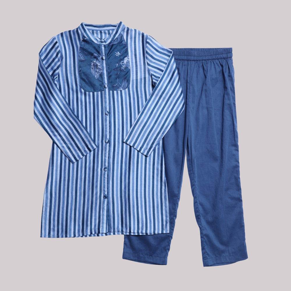 navy blue-kurta-pajama-boys-chanderi-stripes-set-pocomico