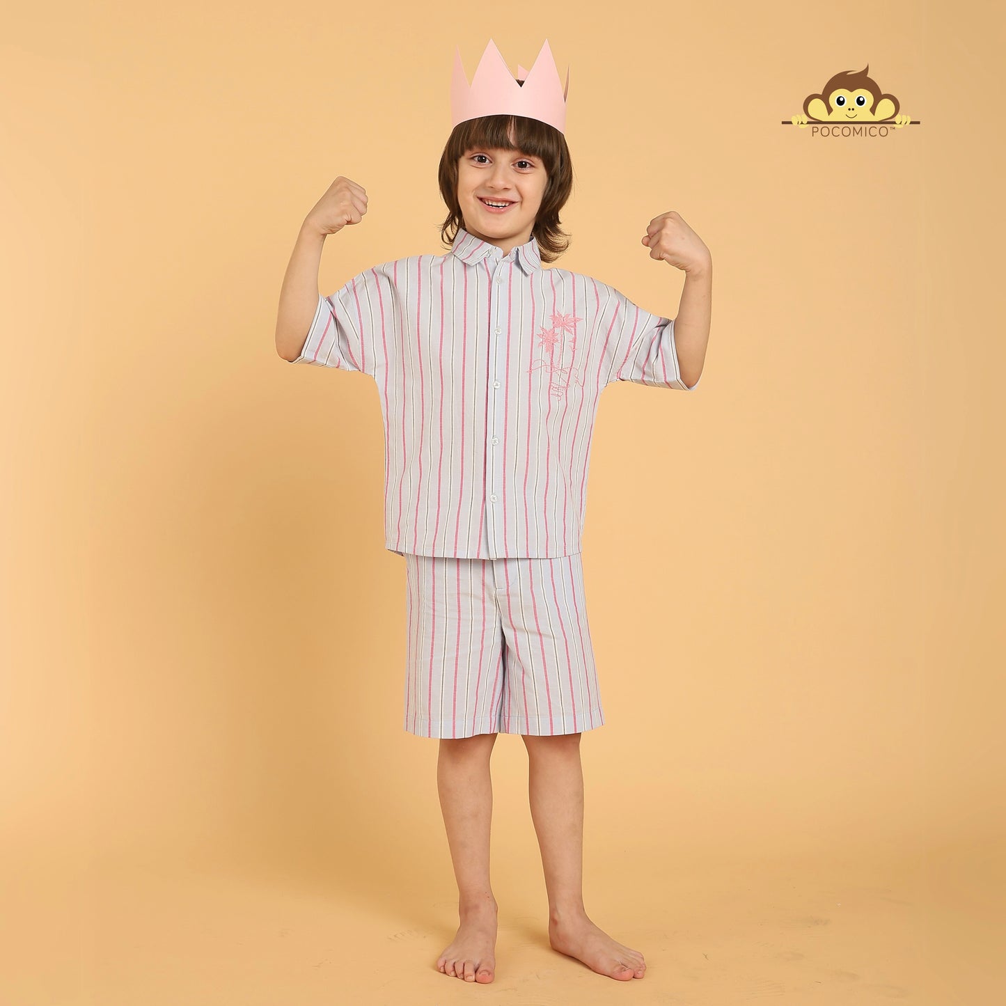 Striped co-ord set + for boys
Pocomico co-ord set + striped pattern
Summer outfit + breathable cotton
Stylish kidswear + lightweight fabric
Vibrant stripes + playful design
Casual playdate + special occasions
Comfortable outfit + everyday wear
BCI cotton set + summer essential
Trendy boyswear + easy dressing
Pocomico clothing + fun stripes
