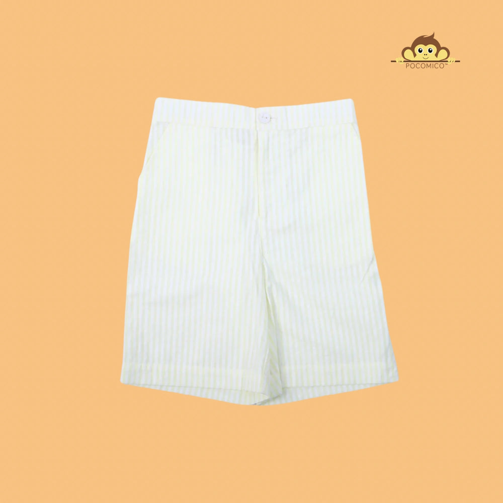 
                  
                    POCOMICO + Summer  + Breeze + Seersucker + Co-ord + Set + boys +  + relaxed fit + soft + BCI cotton + seersucker + summer + shirt + short + Boys + set + play + formal + smart + casual + pastel + green + stripes + embroidery + palm tree 
                  
                