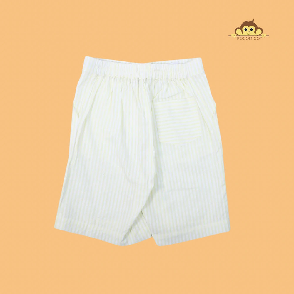 
                  
                    POCOMICO + Summer  + Breeze + Seersucker + Co-ord + Set + boys +  + relaxed fit + soft + BCI cotton + seersucker + summer + shirt + short + Boys + set + play + formal + smart + casual + pastel + green + stripes + embroidery + palm tree 
                  
                
