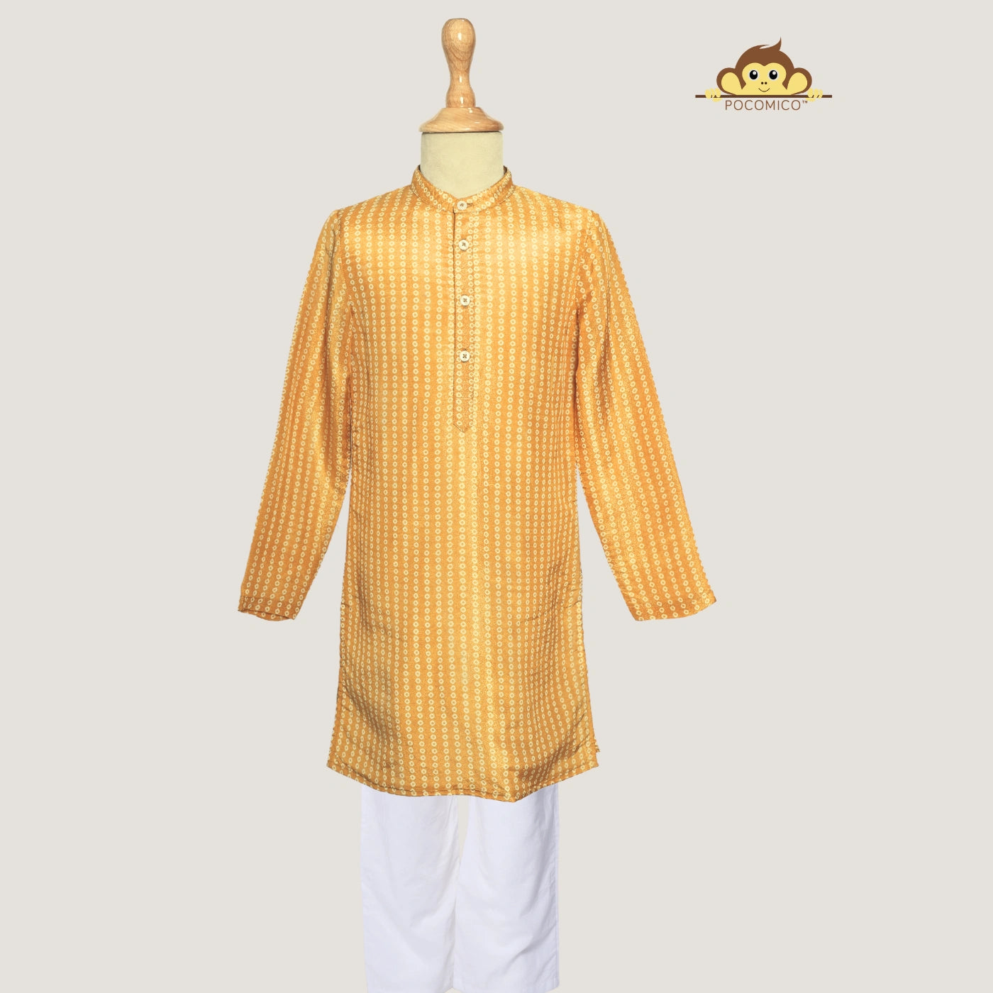 yellow-white-kurta-pajama-set-boys-indian-festive-pocomico+KurtaSet+boys+pants+white+festivewear+weddingwear+soft+floral+pajama+cotton+beautiful+comfortable+perfect+white+POCOMICO


