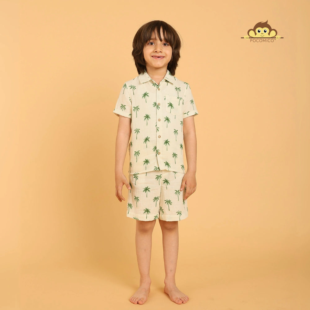 
                  
                    boy + set + coord + short + short + cuban + collar + summer + cotton + smart + casual + play + date + fun + event + formal + top + bottom + palm _ tree + soft + party + kids + POCOMICO
                  
                
