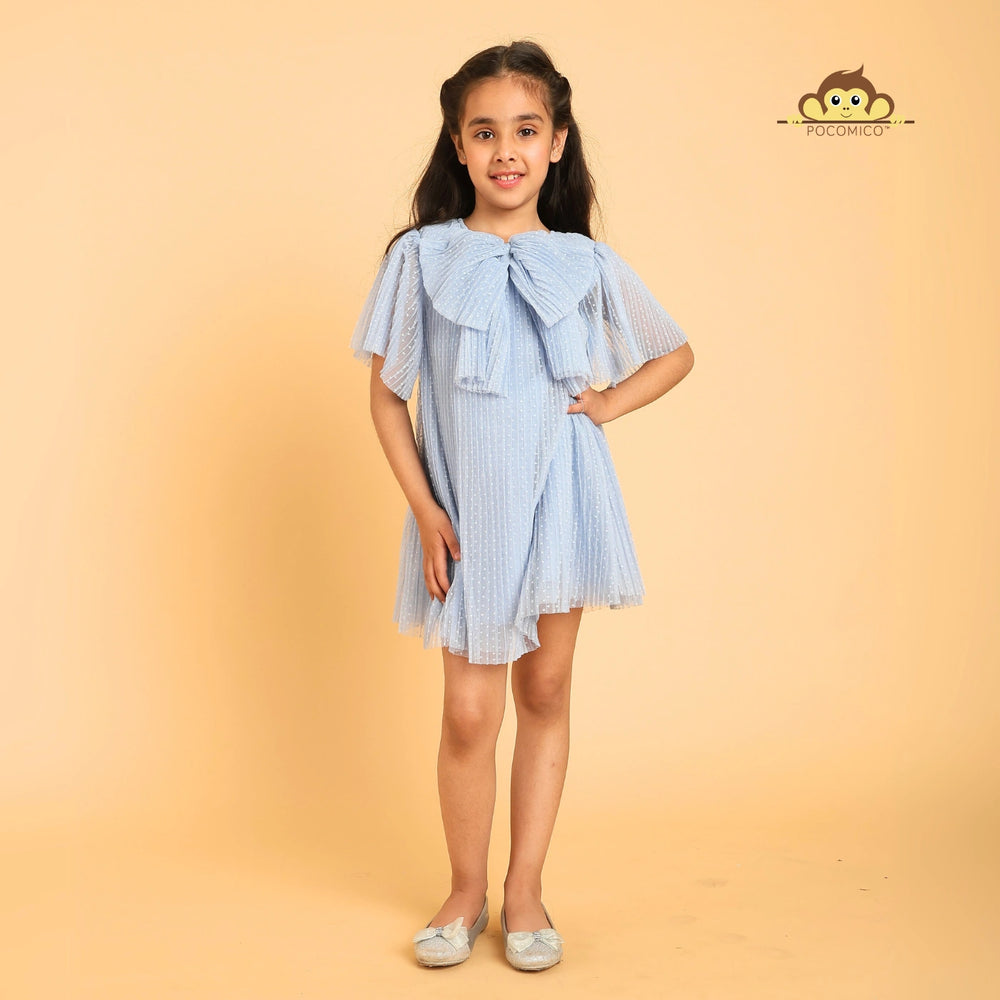 
                  
                    Bow Belle Mesh Dress by POCOMICO + soft mesh overlay + BCI cotton lining + girls fairy tale dress + dotted charm + bow detail + light and airy + perfect for birthday parties + special playdates + twirl-friendly outfit
                  
                
