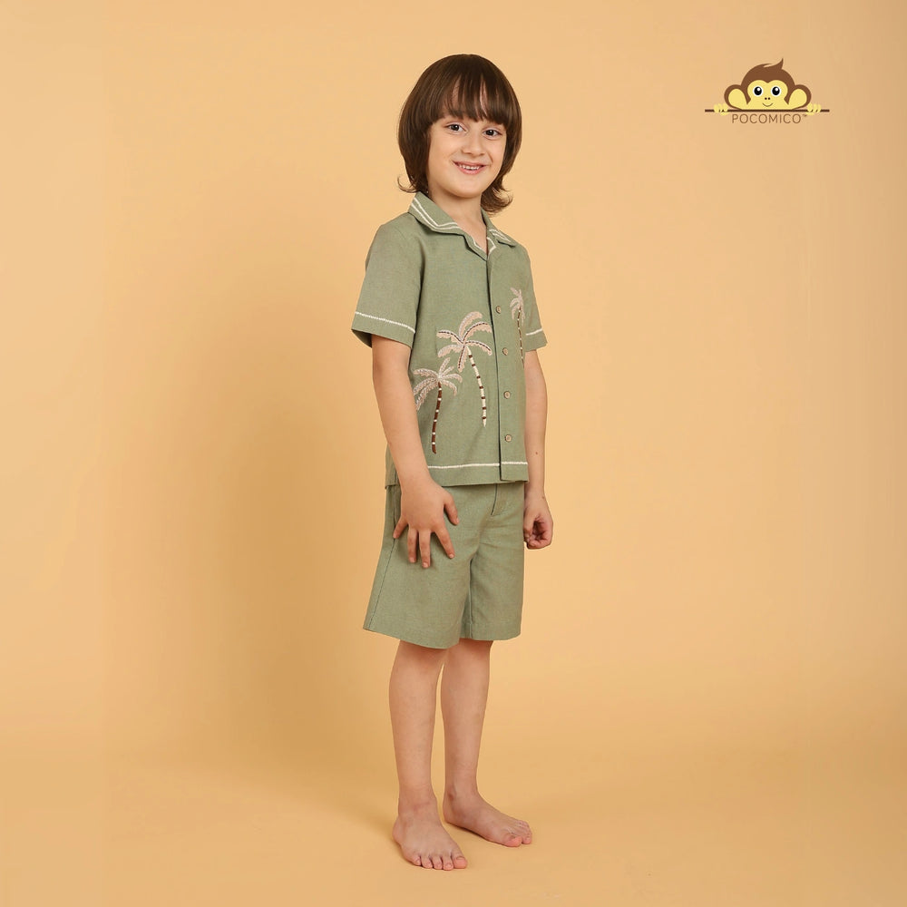 
                  
                    Tropical co-ord set + for boys
PocoMico co-ord set + palm tree embroidery
Island-inspired outfit + cotton fabric
Sage green set + breezy summer wear
Cuban collar shirt + stylish shorts
Beach day outfit + vacation ready
Comfortable boyswear + breathable material
Summer co-ord set + relaxed fit
Trendy boyswear + tropical vibes
PocoMico clothing + island adventure + POCOMICO
                  
                