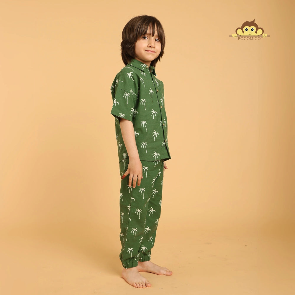 
                  
                    boy + set + coord + short + short + cuban + collar + summer + cotton + smart + casual + play + date + fun + event + formal + top + bottom + palm _ tree + soft + party + kids + green + POCOMICO


                  
                