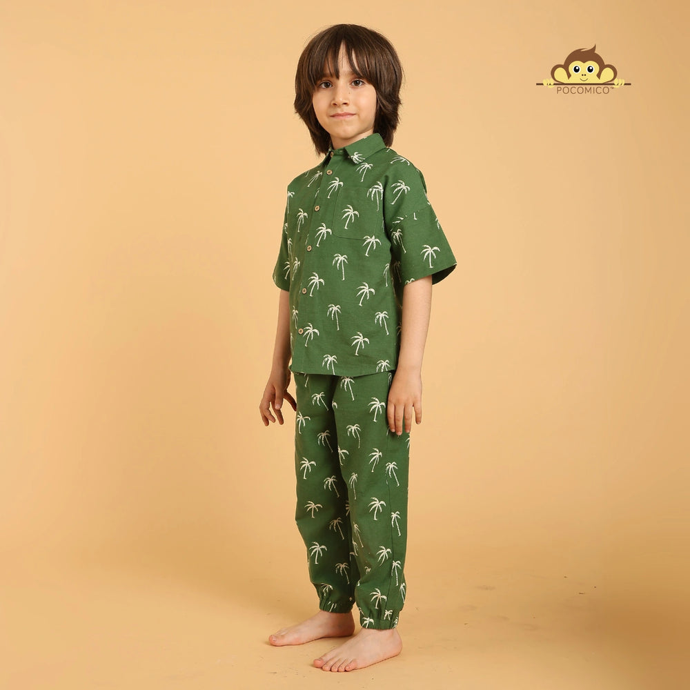 
                  
                    boy + set + coord + short + short + cuban + collar + summer + cotton + smart + casual + play + date + fun + event + formal + top + bottom + palm _ tree + soft + party + kids + green + POCOMICO


                  
                