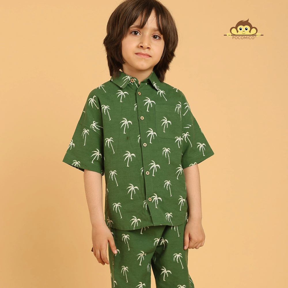 
                  
                    boy + set + coord + short + short + cuban + collar + summer + cotton + smart + casual + play + date + fun + event + formal + top + bottom + palm _ tree + soft + party + kids + green + POCOMICO


                  
                