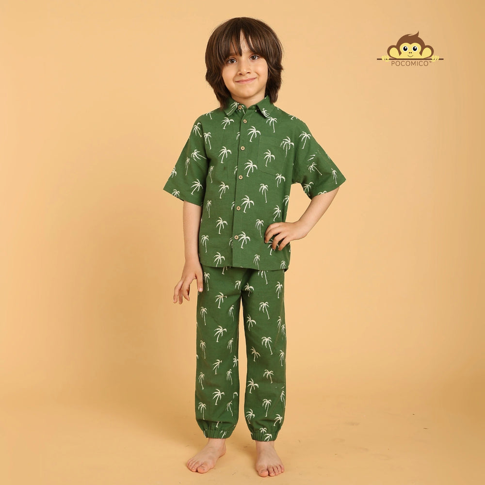 
                  
                    boy + set + coord + short + short + cuban + collar + summer + cotton + smart + casual + play + date + fun + event + formal + top + bottom + palm _ tree + soft + party + kids + green + POCOMICO


                  
                