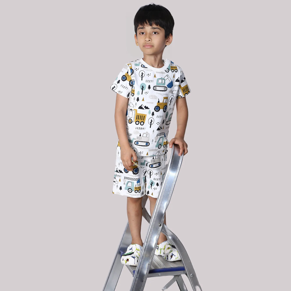 PocoMico 100% Cotton Vroom Adventure Printed Co-ord Set