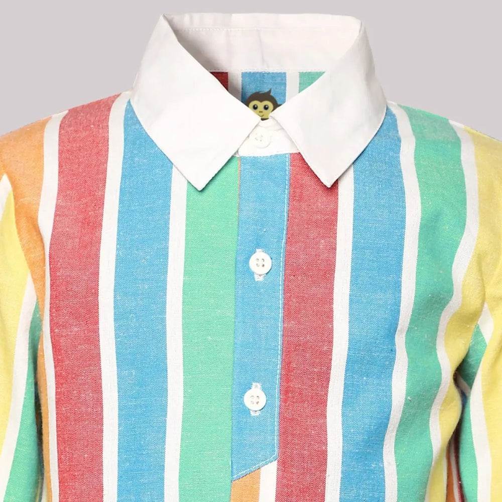 
                      
                        PocoMico Rainbow Yarn-Dyed Striped Shirt
                      
                    