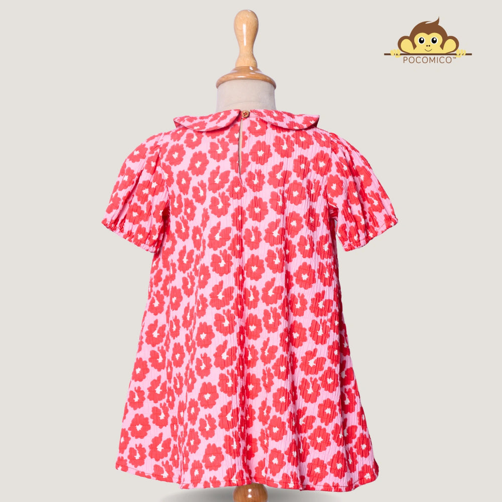 
                  
                    pink-red-dress-summer-cotton-girl-peter+pan+Collar-kids+pocomicO+girls+floral+flowy

                  
                