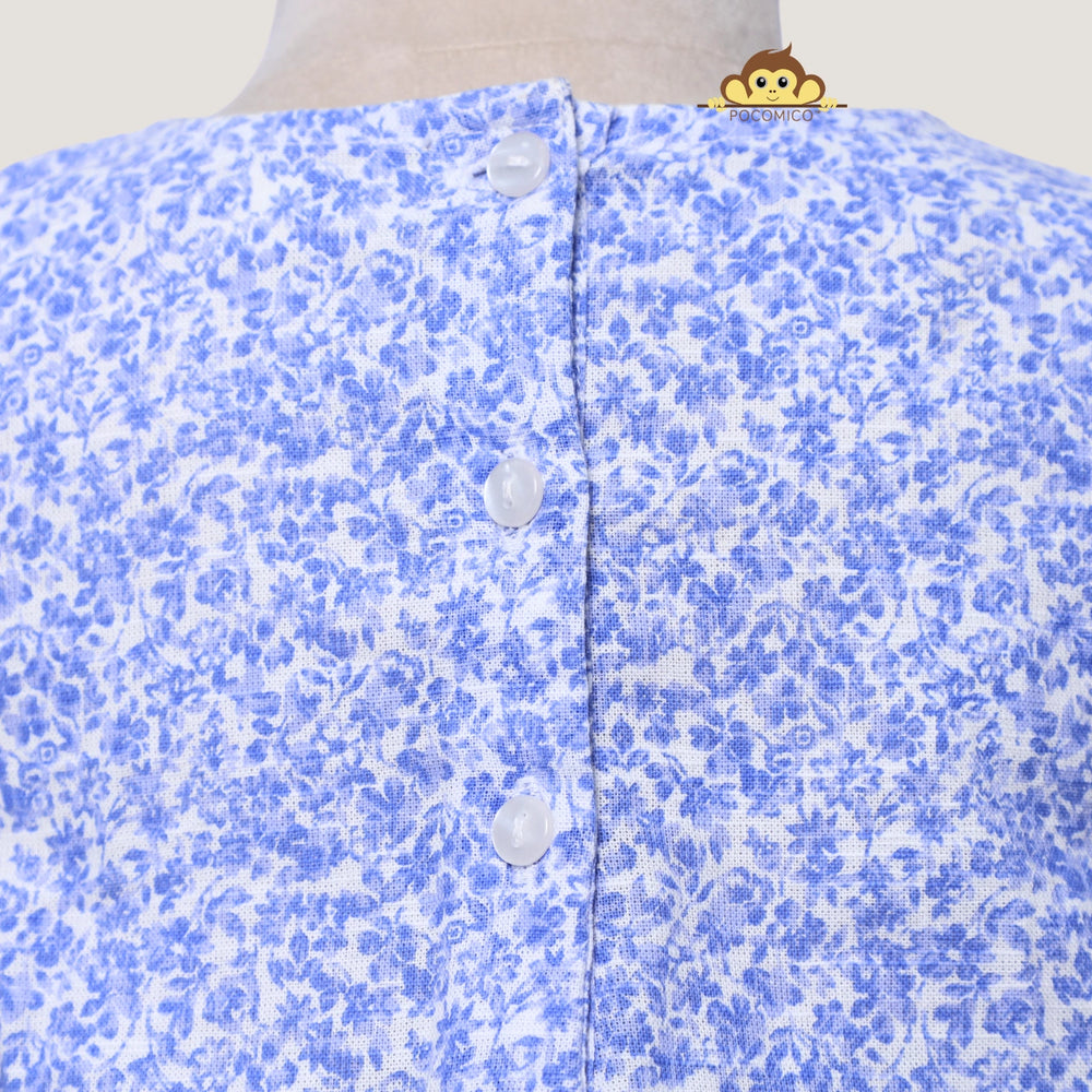 
                  
                    blue +  dress + sleeveless + girl + cotton + pocomico + floral + english + beige + frill + ruffle + party + picnic + simple + casual + fun + kids + soft
                  
                
