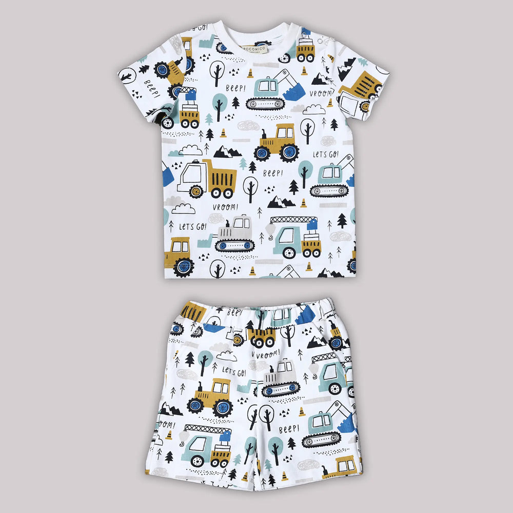 PocoMico 100% Cotton Vroom Adventure Printed Co-ord Set