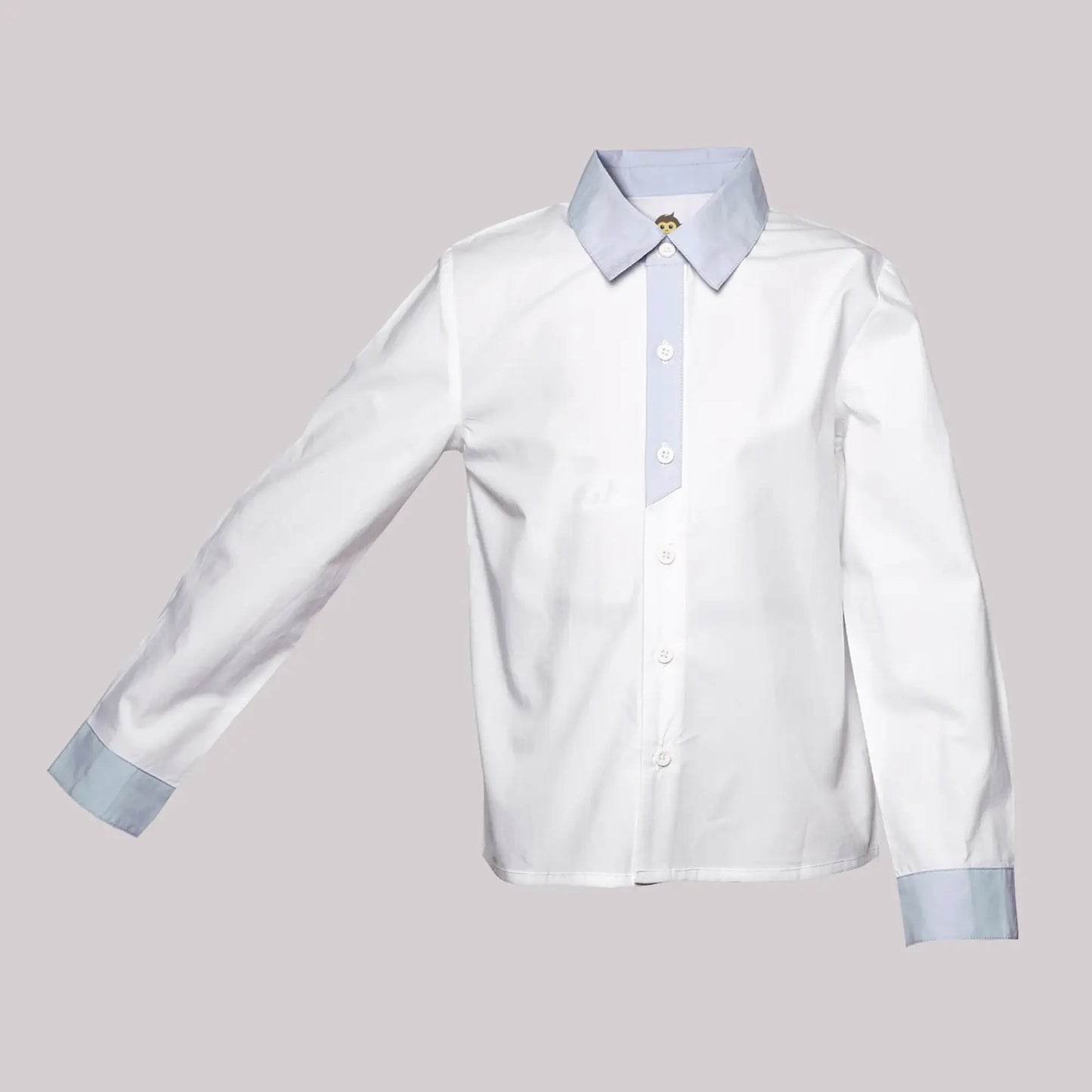 PocoMico Cotton Skyline Collar White Shirt