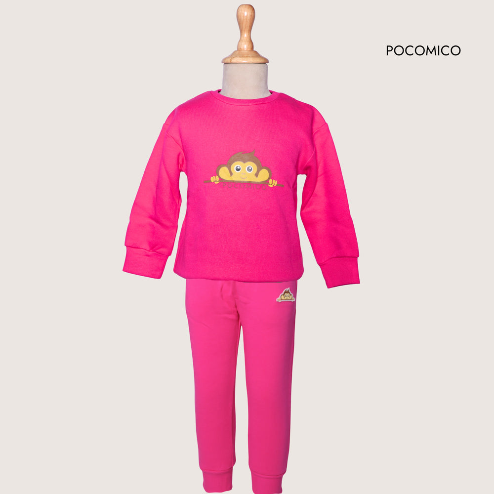 hot-pink-kids-unisex-track-set-sweatshirt-jogger-gleece-winter-warm-pocomico