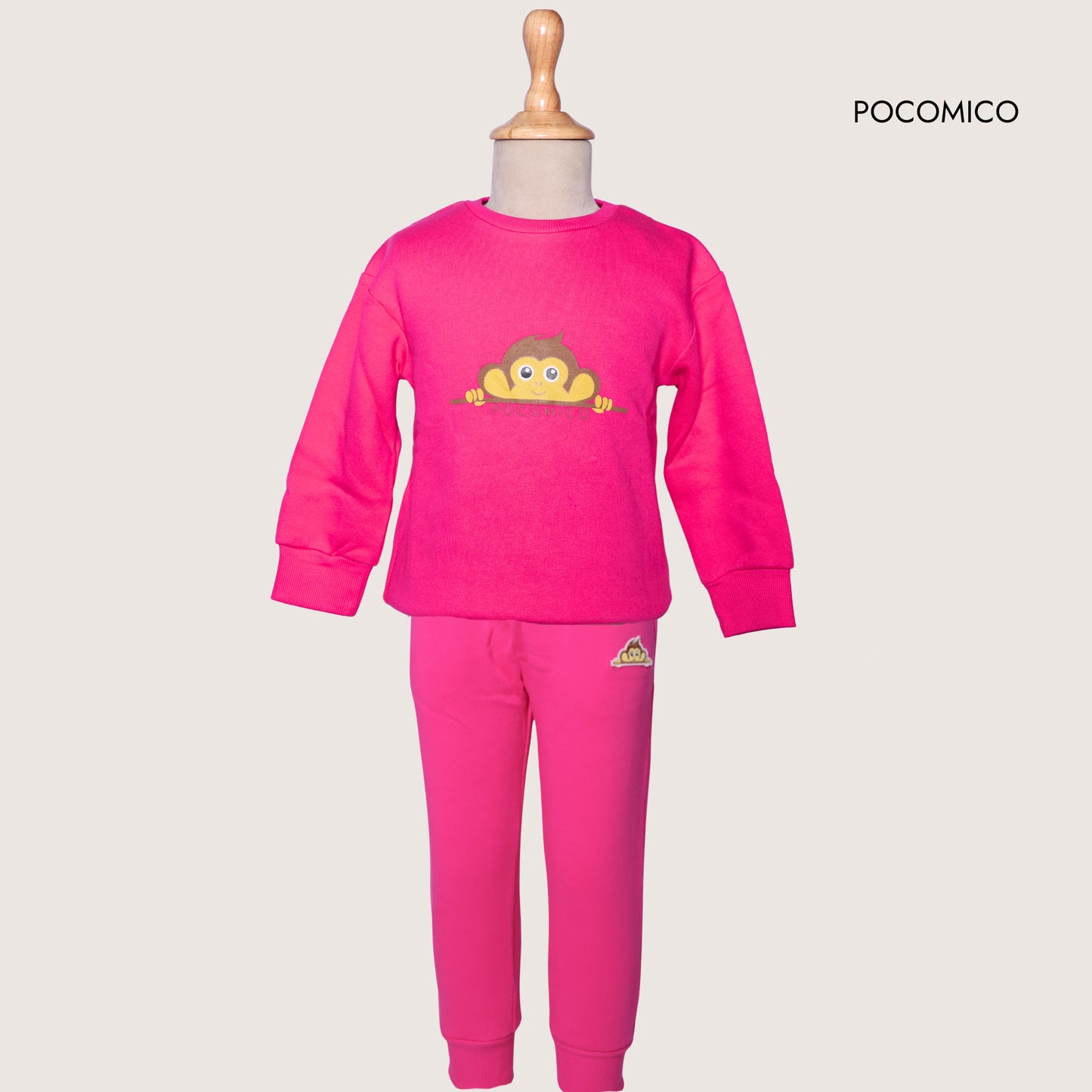 hot-pink-kids-unisex-track-set-sweatshirt-jogger-gleece-winter-warm-pocomico