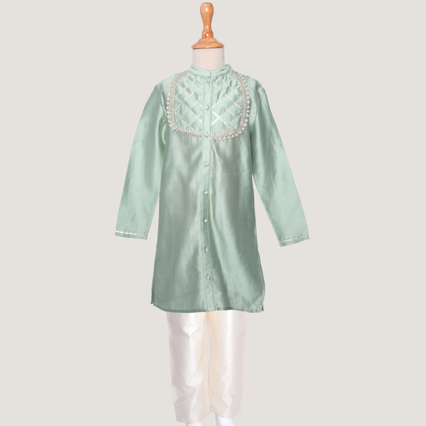 mint+green+gotapatti+boys+kurta+pajama+botton+fullsleeves+white+chanderi+wedding+festive+indian+pocomico