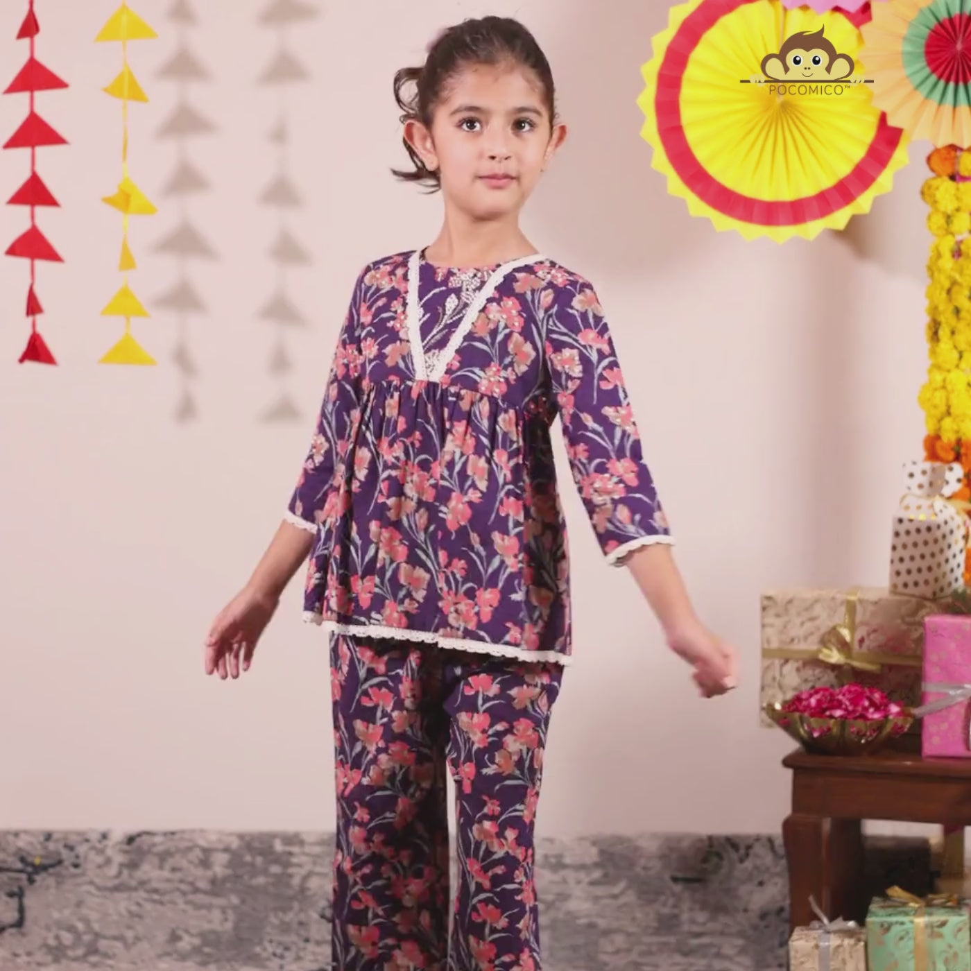 purple-icory-floral-pink-bead-work-kurti-set-pajama-girls-pocomico