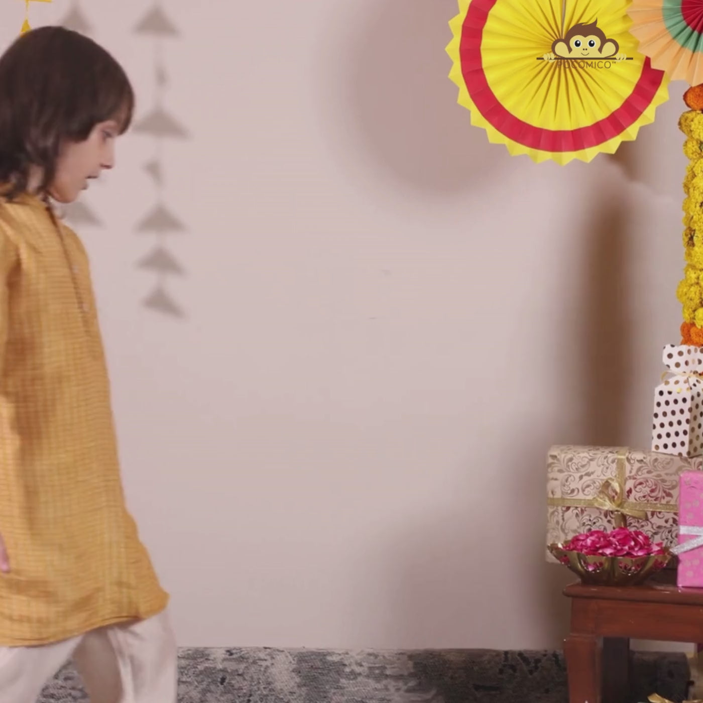 yellow-white-kurta-pajama-set-boys-indian-festive-pocomico+KurtaSet+boys+pants+white+festivewear+weddingwear+soft+floral+pajama+cotton+beautiful+comfortable+perfect+white+POCOMICO


