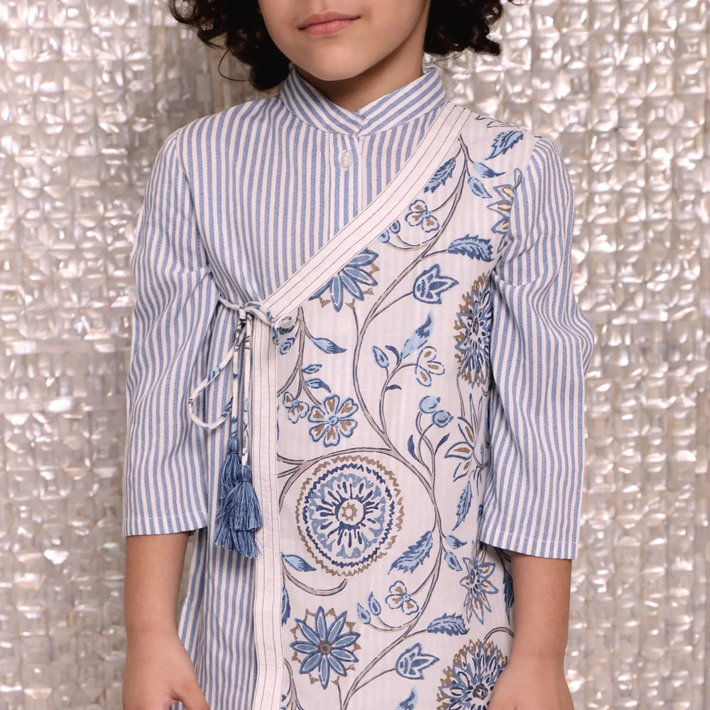 
                      
                        PocoMico's Printed Neelkamal Angrakha Kurta & Dhoti Set
                      
                    