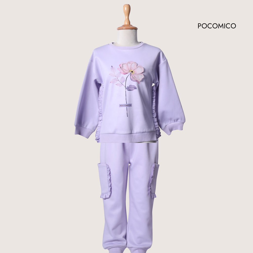 lilac-floral-girls-winter-set-warm-top-bottom-jogger-pullover-scuba-pocomico
