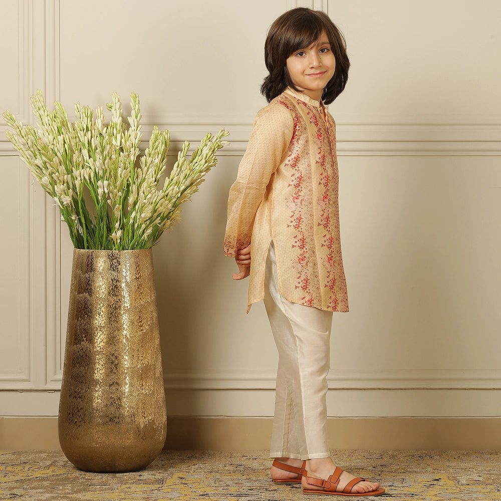 
                  
                    The kurta is lightweight and breezy, designed with a straight cut for a classic fit that keeps your little one comfortable all day.
                  
                