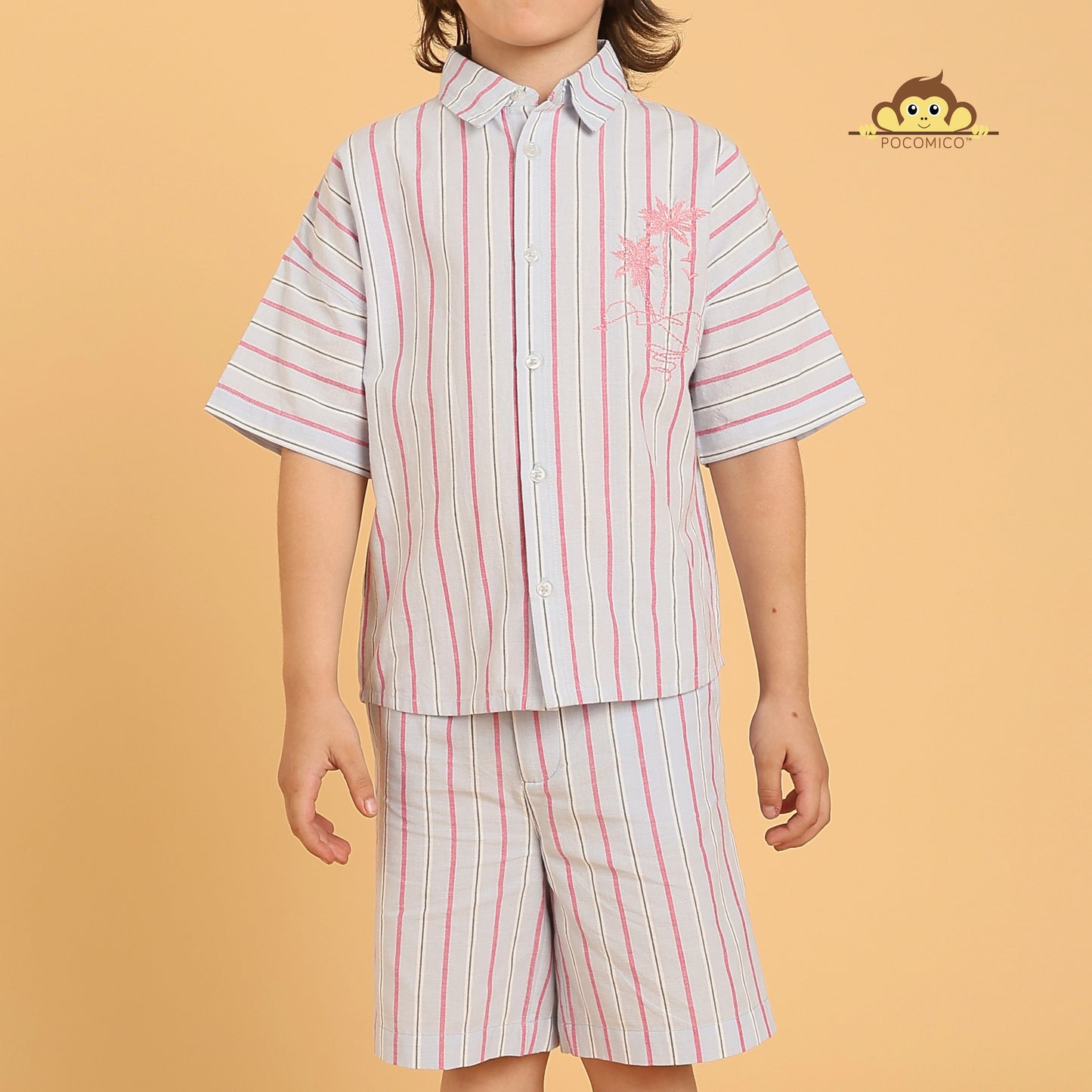 Striped co-ord set + for boys
Pocomico co-ord set + striped pattern
Summer outfit + breathable cotton
Stylish kidswear + lightweight fabric
Vibrant stripes + playful design
Casual playdate + special occasions
Comfortable outfit + everyday wear
BCI cotton set + summer essential
Trendy boyswear + easy dressing
Pocomico clothing + fun stripes
