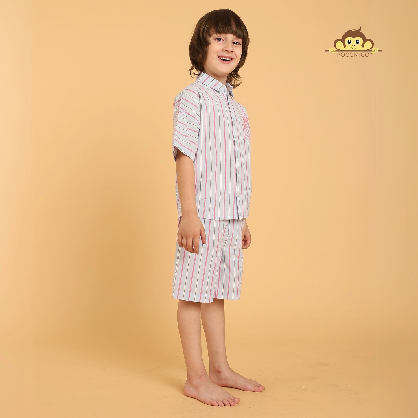 Striped co-ord set + for boys
Pocomico co-ord set + striped pattern
Summer outfit + breathable cotton
Stylish kidswear + lightweight fabric
Vibrant stripes + playful design
Casual playdate + special occasions
Comfortable outfit + everyday wear
BCI cotton set + summer essential
Trendy boyswear + easy dressing
Pocomico clothing + fun stripes
