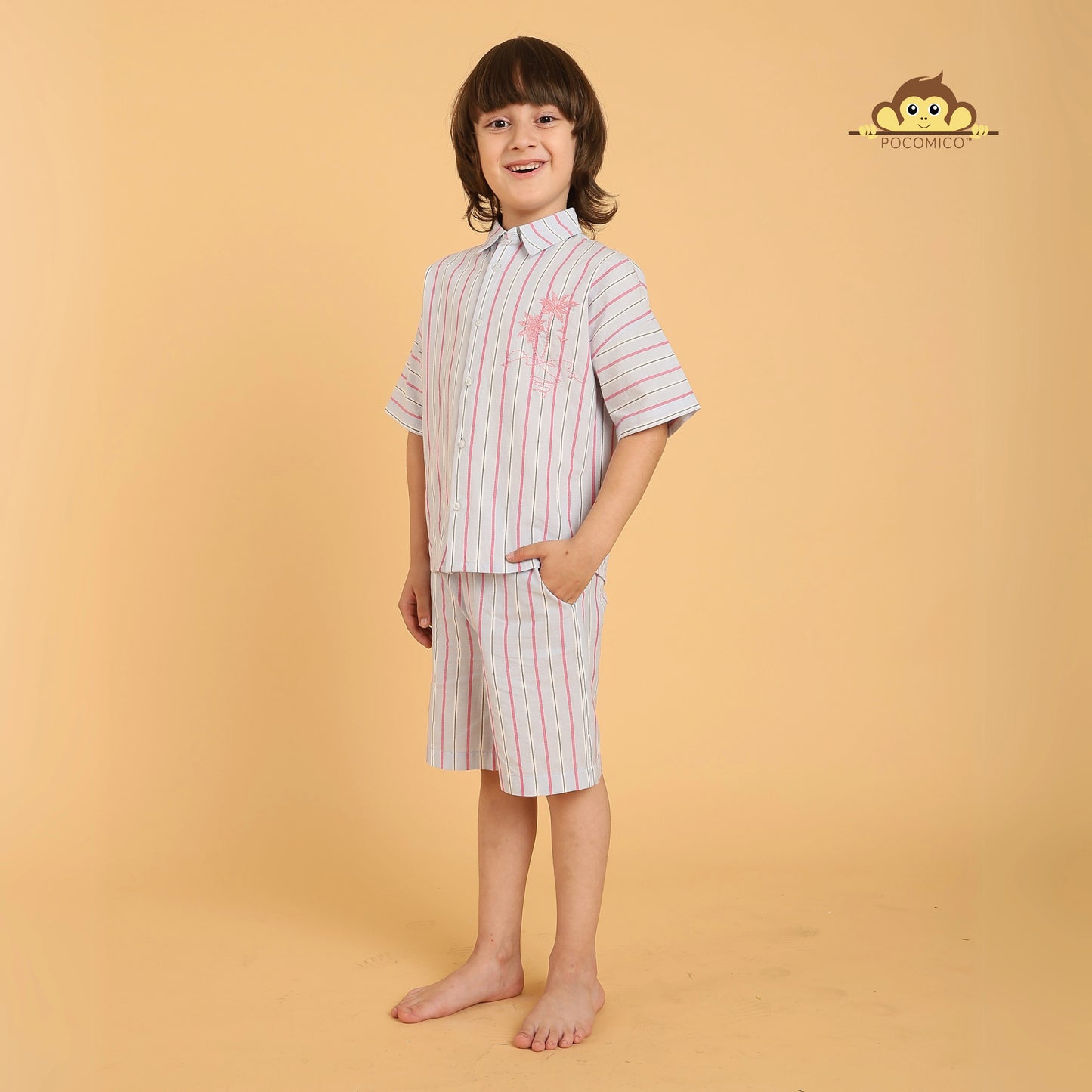 Striped co-ord set + for boys
Pocomico co-ord set + striped pattern
Summer outfit + breathable cotton
Stylish kidswear + lightweight fabric
Vibrant stripes + playful design
Casual playdate + special occasions
Comfortable outfit + everyday wear
BCI cotton set + summer essential
Trendy boyswear + easy dressing
Pocomico clothing + fun stripes
