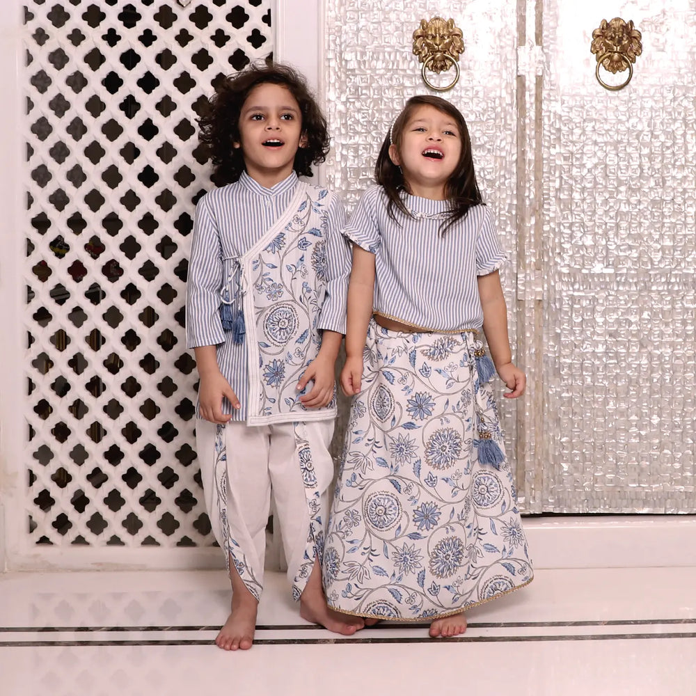 
                      
                        PocoMico's Printed Neelkamal Angrakha Kurta & Dhoti Set
                      
                    