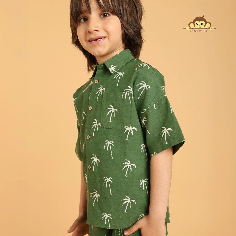 
                  
                    boy + set + coord + short + short + cuban + collar + summer + cotton + smart + casual + play + date + fun + event + formal + top + bottom + palm _ tree + soft + party + kids + green + POCOMICO
                  
                