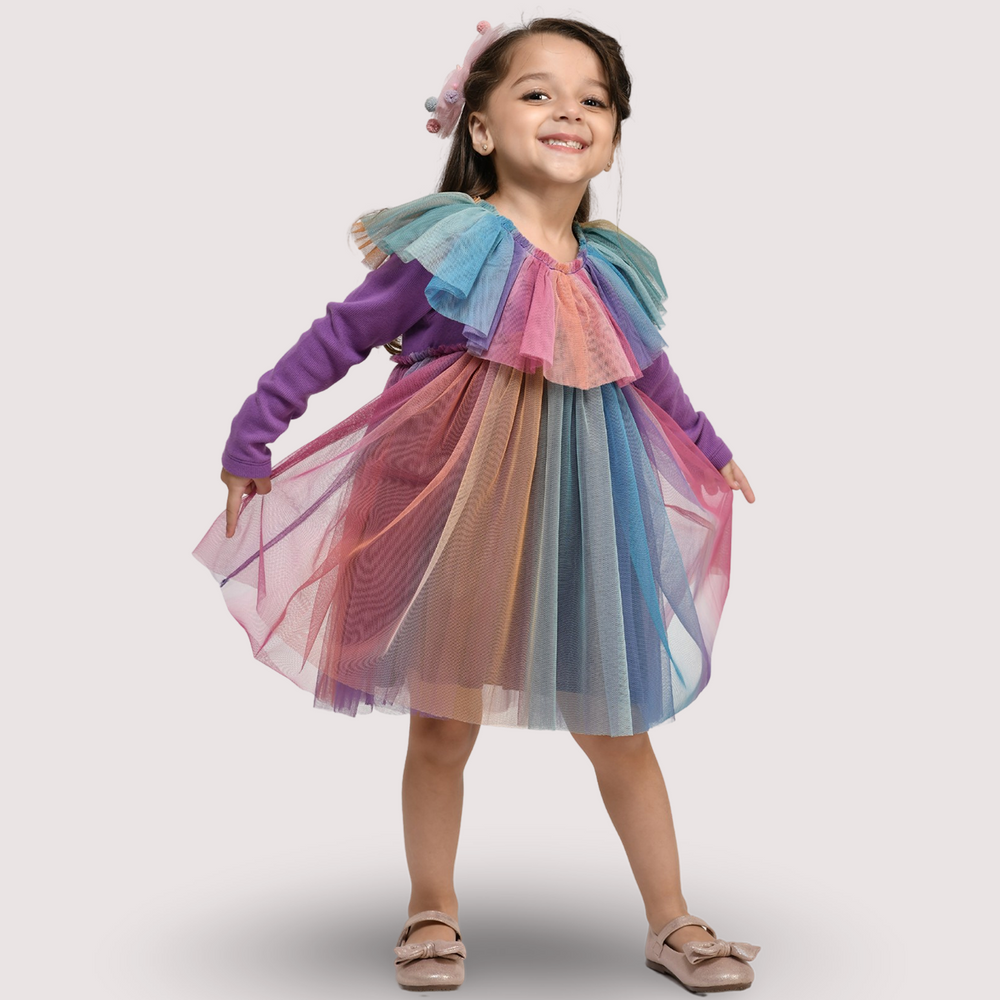 PocoMico Rainbow Party Mesh Dress